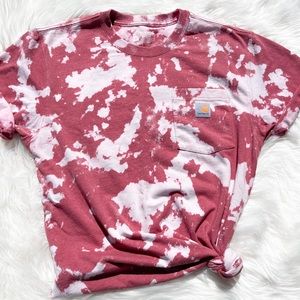 Carhartt Red and White Tie-Dye Short Sleeve Tee